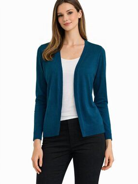 Merona Teal Open Front Cardigan Sweater Womens XXL Lightweight